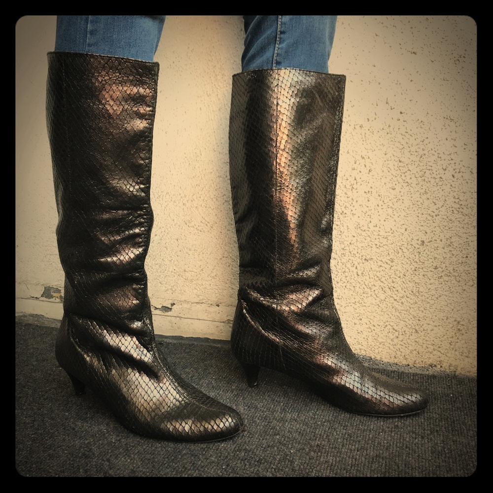 Twelfth Street faux python boot